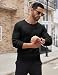 COOFANDY Herren Rundhals Pullover Basic Strickpullover Feinstrick Winterpullover Ribbed Knit Sweater Langarmshirt Pulli Schwarz L