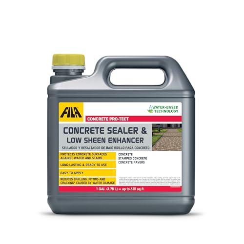 FILA Surface Care Solution CONCRETE PRO-TECT, Concrete Sealer & Low Sheen Enhancer Treatment for Indoor and Outdoor Concrete Surfaces, Water-Based, Protects and Restores Sheen - 1 GAL