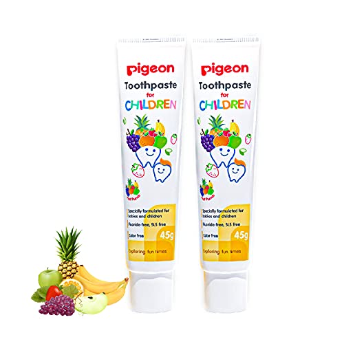 Pigeon Children Toothpaste, Fruit Punch,Oral care (45g, Pack of 2)