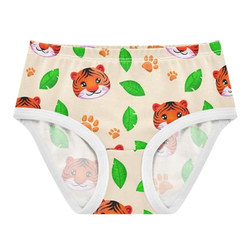 Cute Tiger Plant Yellow Toddler Girls's Underwear 2T 2303176
