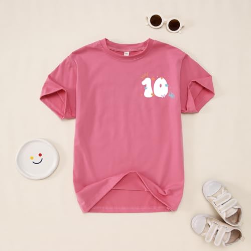 Image of IZYJOY in My Double Digits Era Shirts Girls 10th Birthday T-Shirts 10 Years Old Birthday Party Short Sleeve Summer Tee Tops