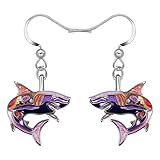 YAYAKO Enamel Shark Earrings Dangle Zinc Alloy Whale Jellyfish Dolphin Octopus Earrings for Women Gi