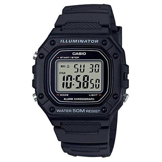 Casio Reloj Digital para Hombre de Cuarzo con Correa en Resina W-218H-1AVEF