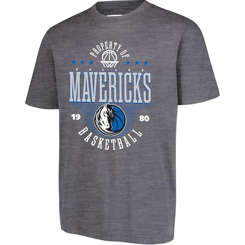 Ultra Game Men's NBA Official Super Soft Mad Props T-Shirt, Dallas Mavericks, Heather Charcoal, Medium