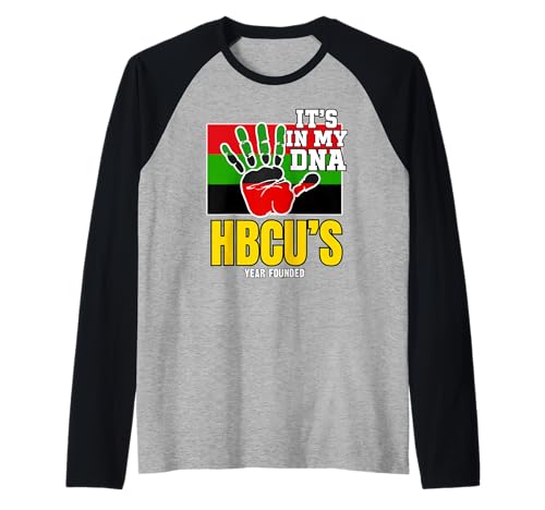 HBCU Red, Black & Green Raglan Baseball Tee
