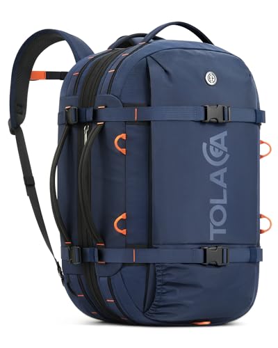 Tolaccea Travel Backpack for Men Women, 40L-50L Carry On Backpack with Wet Dry Compartment, Flight Approved Laptop Daypack Fits 15.6', Convertible Expandable Large Rucksack Duffel Bag for Work Travel
