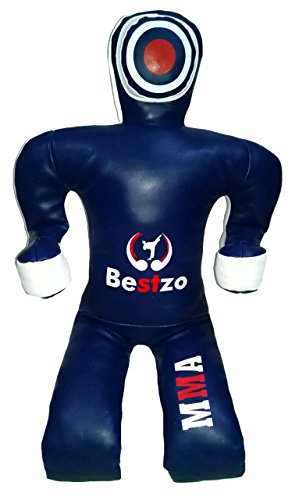 Bestzo MMA Jiu Jitsu Judo Punching Bag Grappling Dummy Sitting Position Canvas- Blue 70 inches