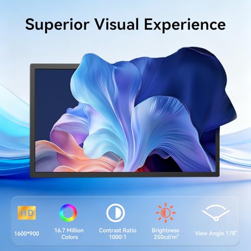 Image of Portable Large Screen Monitor, 17.3 inch Portable Monitor HDMI USB-C IPS External Screen Small, Built-in Dual Speakers Gaming for Laptop PC, Plug & Play, Lightweight Small Monitor for On-The-Go Use, Black