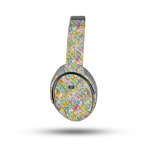 Image of MightySkins Carbon Fiber Skin Compatible with Bose QuietComfort 35 II Headphones - Ultra Hippie | Protective, Durable Textured Carbon Fiber Finish | Easy to Apply
