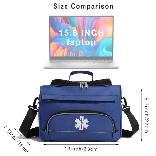 Image of Empty Medicine Bag for Travelling Red First Aid Bag On Call Trauma Bag EMT First Responder Carrier Bag Medical Supplies Kit Emergency Bag for School(Bag only)