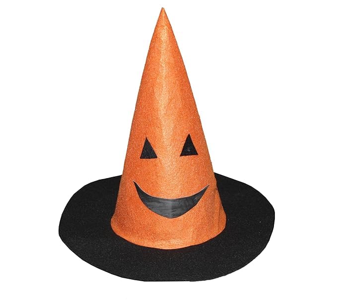 Image of Kaku Fancy Dresses Witch Hat for Girls, Witch Costume Accessory for Halloween Party Prop Multicolor Witch Hat
