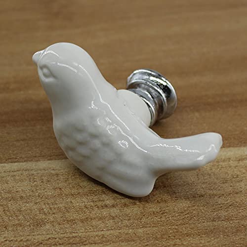 Zerniple White Ceramic Handle Pull Door knobs Cabinet Handles for Children's Room (8 Pieces) - Image 2