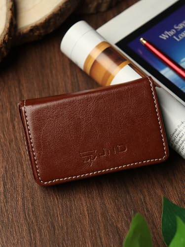 Image of JnD Notebook Card Holder Wallet - Slim, Multi-Functional, Premium Leather, RFID Blocking, Secure Closure, Compact, Durable, Stylish (TAN)