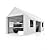 Klysiora 13x20 Ft. Metal Carport Garage with PE Fabric and Galvanized Steel Frame Outdoor Shelter for Cars, Trucks and Boats with 4 Doors and Mesh Windows for Ventilation - White