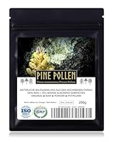 PINE POLLEN (Pinien Pollen) - Natürliche Wildsammlung | TOP-Qualität vom NR.1-Original | 100% rein + laborgeprüft auf Schadstoffe | GMP + ISO-9001 zertifiziert | frisch geerntet | roh vegan | 200g