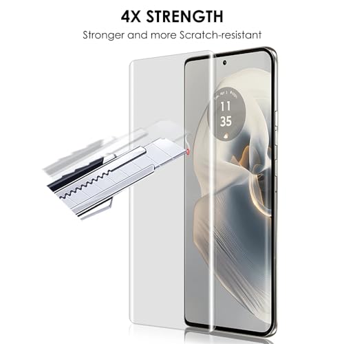 Image of SHILD -(Pack 1 Curved Perfect -Fits Design Tempered Glass Full Screen Protector For Motorola Edge 50 Pro Cellphone|Uv Tempered Glass Protector For Moto Edge 50 Pro -9H Hardness /Hd /Fingerprint Working