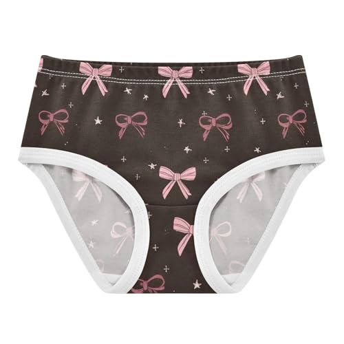 Wusikd Pink Ribbon Bow Star Girls' Underwear Cotton Girls Briefs Soft Toddler Underwear 2T