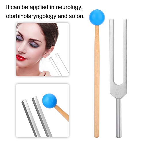 Diapasão 528HZ, conjunto de diapasão de vibração de condução óssea com martelo e bolsa de veludo, ki