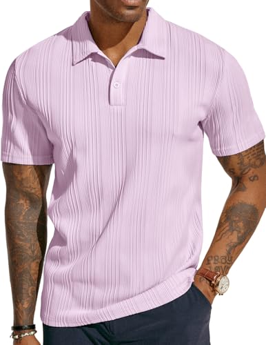 Image of PJ PAUL JONES Mens Polo Shirts Short Sleeve Textured Knit Polos