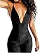 Sedrinuo Women's Top Cross Backless Jumpsuit,Black,Medium