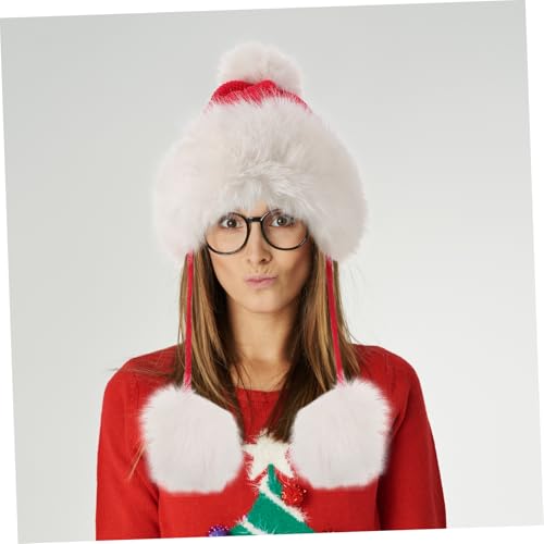 Gorro rojo para mujer con pompón Healeved de invierno 4