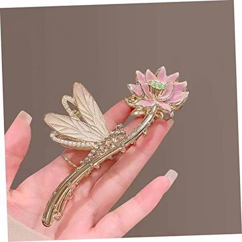 Vintage Lotus Flower Hair Claw Clip with Pearls - Non-Slip Metal Hair Accessory for Women - Ideal for All Hairstyles and Occasions - Image 4