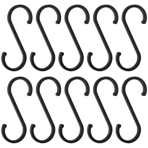 AEIOPRS 10 piezas Ganchos en Forma de S, Ganchos para Colgar de Aluminio, Colgar Plantas, Ollas y Sartenes, Ganchos de Metal S Gancho, para Barra de Ropa, Dormitorio, Baño u Oficina