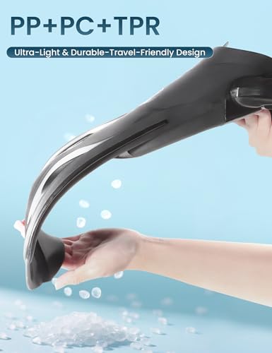 Supertrip Snorkel Fins Flipper Diving Fins Adjustable Buckles Open Heel Swim fins Adult Men Womens Youth – Lightweight Travel Fins for Ocean, Beach & Pool