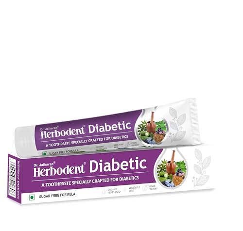 Herbodent® Diabetic Toothpaste - 100g Pack of 1 | Toothpaste specially crafted for Diabetics | SLS & SUGAR FREE Formula | 7 Organic Herbs - Jamun, Fenugreek, Bitter Gourd, Madhunashini, Neem & more
