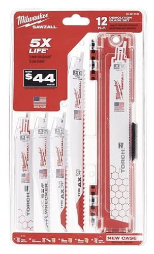 Milwaukee Electric Tool 49-22-1129 Sawzall Reciprocating Saw Blade Set, 12 Pc, White