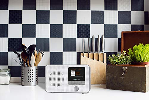 LEMEGA IR1 Internet Radio, FM Digital Radio, Bluetooth, WiFi, Dual Alarms&Clock, Sleep/Snooze Timer, 40 Pre-Sets, Headphone Output, Colour Screen, Mains Powered and AA Batteries - Gray - Thumbnail 6