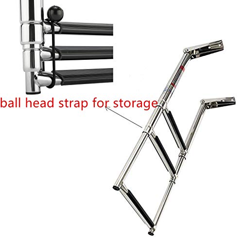 Amarine Made 3 Step Stainless Steel Telescoping Boat Ladder Swim Step