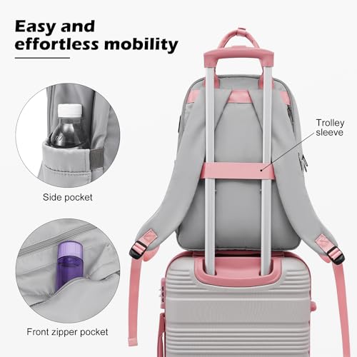 Image of LONG VACATION Luggage Sets with Spinner Wheels, Carry on Suitcase 3 Piece