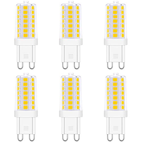 Makergroup Dimmable G9 Led Light Bulbs 120V, 35W T4 G9 Halogen Equivalent, Warm White 2700K 3000K For Crystal Chandeliers Lights, Accent,Pedant Lights,Wall Sconces,Ceiling Lights 6-Pack #TOP27