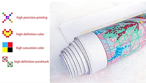 Mondart Cross Stitch Kit A Full Range Of Embroidery Starter Kits For Beginners -Santa Claus (18X27Cm, Printed Cloth 11Ct) #TOP4