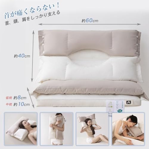 Image of Memory Foam Pillow, Orthopedic Cervical Pillows for Neck and Shoulder Pain, Ergonomic Firm Neck Support Pillow with Armrest for Side, Back and Stomach Sleepers (Pack of 1)