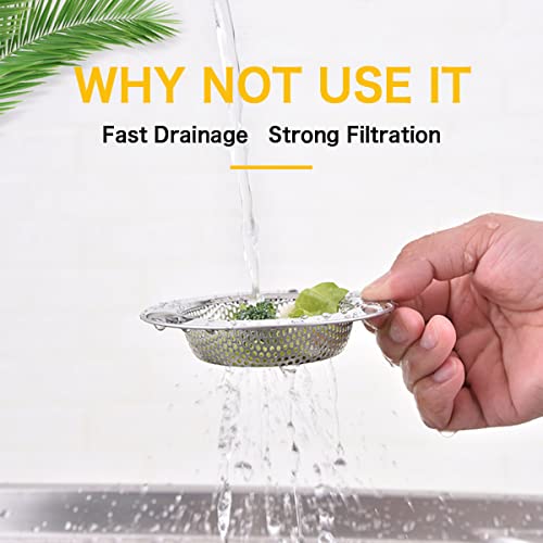 Rncop Kitchen Sink Strainer, Stainless Steel Sink Strainers With Large Wide Rim 4.3" Diameter For Kitchen Sinks - 2 Pack #TOP1