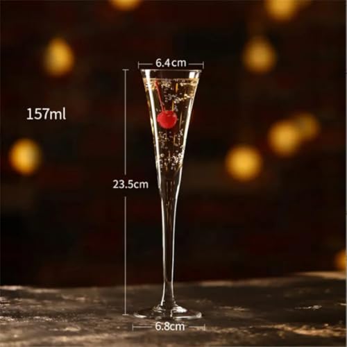 Image of PrimeWorld Classic Long Stem Wine Glasses Set of 6 - 180ml | Crystal Champagne & Wine Glassware for Parties, Dining & Celebrations
