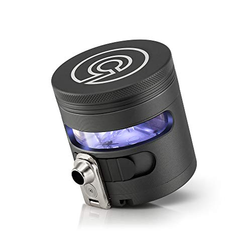 Tectonic9 Manual Herb Grinder Herbal Spice Electric Automatic Dispenser Large 2.5" Aluminum Alloy (Gray)