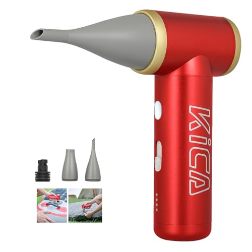 KiCA Jetfan 2S Electric Air Duster for Computer/Keyboard/House Cleaning/Camera Lens/Camping/BBQ/Car/Barbershop/Hair Drying 117000RPM Upgraded Nozzle/BatteryLife Air Can Substitute Tool-Red