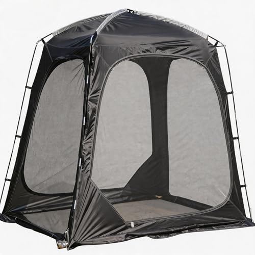 2-4 Person Portable Screen House, Backyard & Patio Tent, Compact Lightweight Screen Tent, 3-Season Freestanding with Removable Floor (Black)