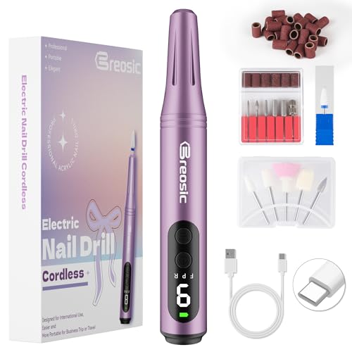 Breosic Ponceuse pour Ongles Professionnel 35000 tr/min,Lime...