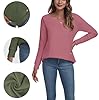 GRECERELLE Sweatshirts for Women uk Warm Crew Neck Long Sleeve Tops Women Casual Tunic Shirts (Pink, S) #2
