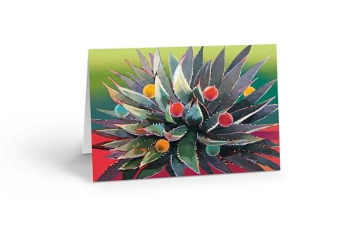 Stonehouse Collection サボテン クリスマスカード フェスティバル リュウゼツラン サボテン ホリデーカード 砂漠 ボックス入り ホリデーカード18枚セット 5x7インチ 封筒付き(標準)