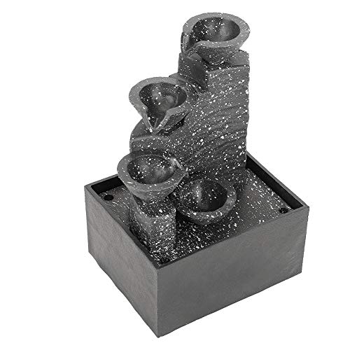 USB Water Fountain Ornament Desktop Crafts Interior Water Feature for Indoor Home Office Table Decoration