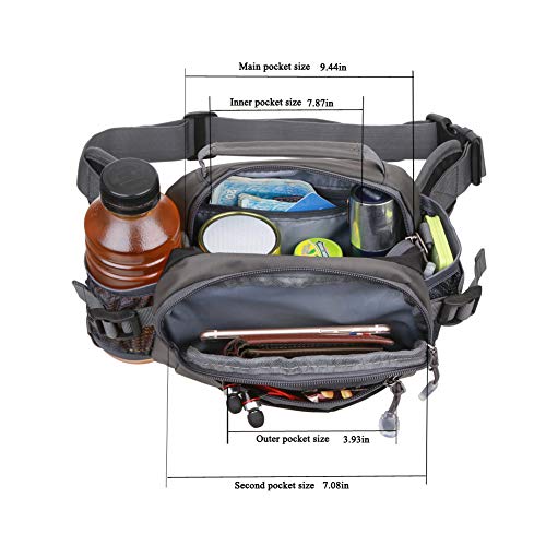 Engyen Fanny Pack Waist Bag For Women Men, Running Packs Gear With Phone Water Bottle Holder Adjustable Belt, For Travel Workout Hiking, Carrying Iphone Money, Multi Colors… (Black) #TOP2