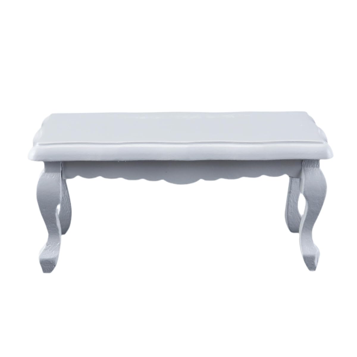 zalati Miniature Coffee Table Dollhouse Furniture Accessories Living Room Wooden Decor for 1:12 Scale Dollhouse White