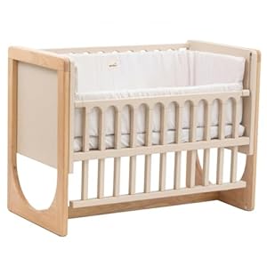 Geuther 4-in-1 Beistellbett Baby Hato, Baby Erstausstattung für Babyzimmer ab Geburt I Gitterbett umbaubar als Kinderbett, Sitzbank oder Kindertisch I Babybett mit Matratze I Buchenholz, Natur-Beige