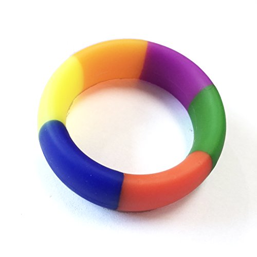 New Product Solutions Rainbow Silicone Adult Enhancer - Rainbow Color