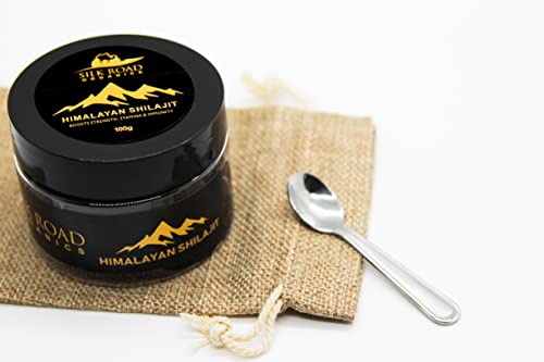 Silk Road Organics Pure Himalayan Shilajit (100 Gm) Resin With Fulvic Acid And 84+ Trace Minerals For Metabolism, Immune System Support, Energy & Focus With Measuring Spoon #TOP7